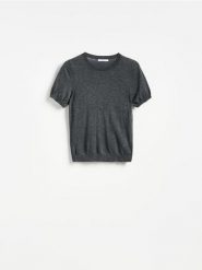 Sweter z wełną i modalem - ciemnoszary. Szare swetry Reserved, l, bez wzorów, z wełny, bez ramiączek. Za 119.99 zł.
