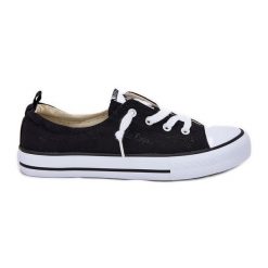 Materiałowe Trampki Damskie Lee Cooper LCW-25-02-3299L Czarne. Czarne trampki bez wzorów, z gumy, eleganckie, bez zapięcia. Za 310.42 zł.
