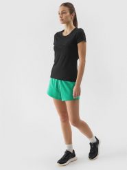 4F Spodenki dresowe damskie - zielone M. Zielone szorty 4f, bez wzorów, z bawełny, sportowe. W wyprzedaży za 39.99 zł.