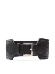 Guess Pasek na talię Abey Belts BW7793 VIN80 Czarny. Czarne paski Guess, z aplikacjami, ze skóry. Za 349.99 zł.
