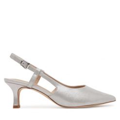 Czółenka Caprice. Szare czółenka Caprice, bez wzorów, bez obcasa, bez zapięcia. Za 219.99 zł.