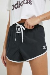 Adidas Originals szorty Always Original damskie kolor czarny z aplikacją high waist. Czarne szorty adidas Originals, z aplikacjami, z materiału. W wyprzedaży za 164.99 zł.