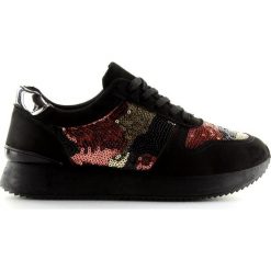 Buty sportowe z cekinami czarne LH10P Black. Czarne buty treningowe ButyModne, bez wzorów, z materiału, bez zapięcia. W wyprzedaży za 79.00 zł.