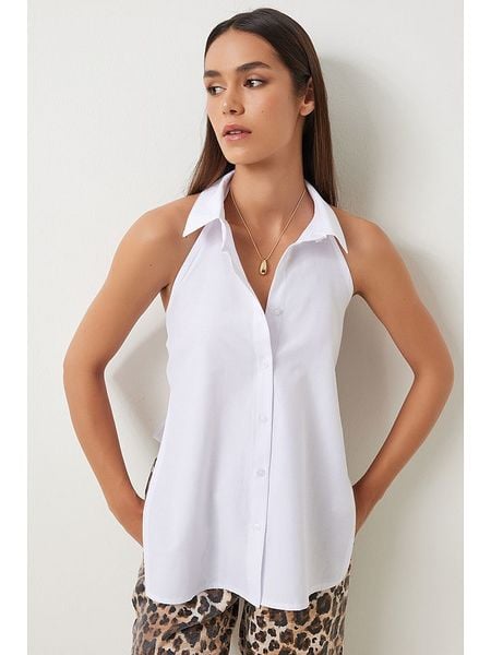 Happiness Istanbul Top w kolorze białym rozmiar: 38. Białe topy Happiness Istanbul, bez wzorów, bez kołnierzyka, bez ramiączek. Za 119.95 zł.