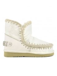 Mou Skórzane botki zimowe w kolorze białym rozmiar: 36. Białe botki Mou, bez wzorów, z wełny, bez obcasa, bez zapięcia. Za 782.99 zł.