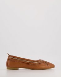 BRĄZOWE BALERINY 030262073 COCO-G. Brązowe baleriny Venezia, bez wzorów, ze skóry, bez obcasa, bez zapięcia. Za 199.00 zł.
