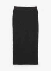 Spódnica dzianinowa z czystej bawełny. Szare spódnice bonprix, bez wzorów, z bawełny, maxi. Za 139.99 zł.