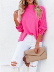 Milan Kiss Sweter w kolorze różowym rozmiar: L. Różowe swetry Milan Kiss, l, bez wzorów, bez ramiączek. Za 130.99 zł.