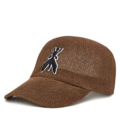 Czapka z daszkiem Patrizia Pepe. Brązowe czapki z daszkiem Patrizia Pepe, bez wzorów. Za 349.99 zł.