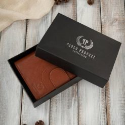 Portfel damski skórzany klasyczny koniakowy ze skóry naturalnej licowej Paolo Peruzzi AL-05-CG. Brązowe portfele PAOLO PERUZZI, bez wzorów, z materiału. Za 79.00 zł.