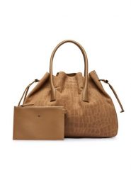 Elisabetta Franchi Torebka BS-19H-61E2-V890 Beżowy. Brązowe torebki klasyczne Elisabetta Franchi, bez wzorów, ze skóry, bez dodatków. Za 3,789.99 zł.