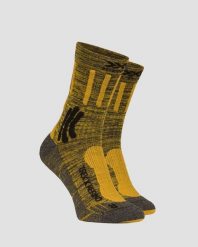 Skarpety trekkingowe X-Socks Trek X Merino 4.0. Żółte skarpetki X-Socks, bez wzorów, z materiału. Za 90.00 zł.