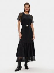 Liu Jo Sukienka codzienna TA4264 JS088 Czarny Regular Fit. Czarne sukienki Liu Jo, na co dzień, s, bez wzorów, z bawełny, bez kołnierzyka, bez ramiączek, proste. Za 749.99 zł.