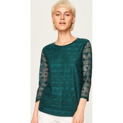 Bluzka z ażurowymi rękawami - Turkusowy. Bluzki marki Reserved. Za 39.99 zł.