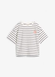 Bluza z miękkiego materiału z domieszką bawełny. Niebieskie bluzy bonprix, bez wzorów, z bawełny, bez ramiączek, bez kaptura. Za 37.99 zł.