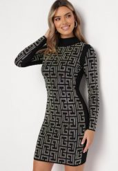 Czarna Sukienka Mini z Geometrycznym Wzorem z Cekinami Acatina. Czarne sukienki Born2be, bez wzorów, bez kołnierzyka, bez ramiączek, mini. W wyprzedaży za 178.49 zł.