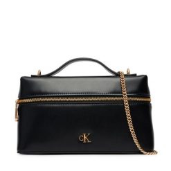 Torebka Calvin Klein. Czarne kopertówki Calvin Klein, bez wzorów, wizytowe, bez dodatków. Za 369.99 zł.