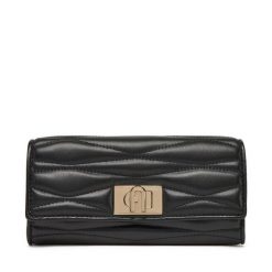 Duży Portfel Damski Furla. Czarne portfele Furla, bez wzorów. Za 759.99 zł.