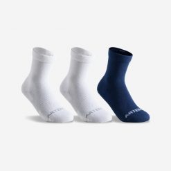 Skarpety sportowe tenis RS160 3 pary. Białe skarpetki ARTENGO, bez wzorów, z bawełny. Za 24.99 zł.