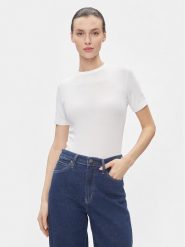 Calvin Klein T-Shirt Modal Rib Ss Tee K20K206404 Biały Slim Fit. Białe t-shirty Calvin Klein, xl, bez wzorów, bez kołnierzyka, bez ramiączek. Za 189.99 zł.