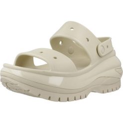 Klapki Crocs Model Classic Mega Crush Sandal Kolor Beżowy. Brązowe klapki Crocs, bez wzorów, z gumy, sportowe, bez obcasa, bez zapięcia. Za 394.00 zł.