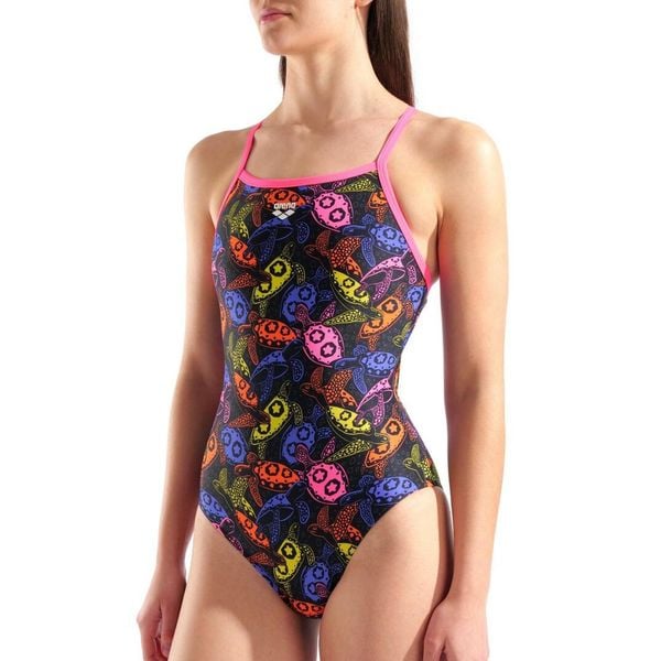 Strój kąpielowy Arena Sea Turtles Swimsuit Lightdrop Back. Czarne stroje jednoczęściowe Arena, bez wzorów, sportowe. Za 249.99 zł.
