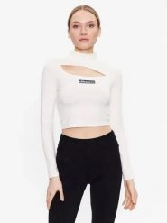 KOSZULKA DAMSKA Z DŁUGIM RĘKAWEM BLUZKA CROP ELLESSE KOLOR BEŻOWY. Brązowe t-shirty sportowe Ellesse, l, bez wzorów, z bawełny, bez ramiączek, do biegania. Za 110.20 zł.