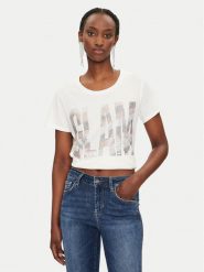 Liu Jo T-Shirt TF4205 JS923 Biały Regular Fit. Białe t-shirty Liu Jo, l, bez wzorów, z bawełny, bez kołnierzyka, bez ramiączek. Za 179.99 zł.