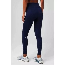 FABLETICS Damskie Legginsy Sportowe Wysoki Stan Oasis PureLuxe. Niebieskie legginsy sportowe FABLETICS, l, bez wzorów, z elastanu, z podwyższonym stanem, na fitness i siłownię. Za 299.99 zł.