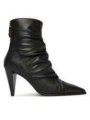 PINKO Botki Vane 2 SD0587P003 Czarny. Czarne botki Pinko, bez wzorów, ze skóry, bez obcasa, na słupku, bez zapięcia. Za 1,399.00 zł.
