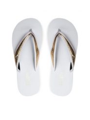 Puma Japonki Sandy Flip Metallic Shine 700511-01 Biały. Białe japonki Puma, bez wzorów, z materiału. Za 139.99 zł.