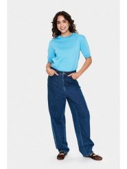 SAINT TROPEZ Sweter w kolorze błękitnym rozmiar: XL. Niebieskie swetry Saint Tropez, s, bez wzorów, z wiskozy, klasyczne, bez ramiączek. Za 69.99 zł.