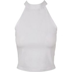 Bluzka Z Golfem Dla Pań I Panów. Białe bluzki BUILD YOUR BRAND, l, bez wzorów, sportowe, bez kołnierzyka, bez ramiączek. Za 57.99 zł.