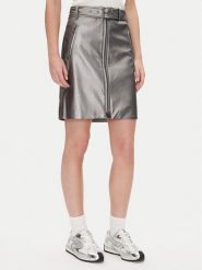 DKNY Spódnica z imitacji skóry P4JN6XIM Srebrny Regular Fit. Szare spódnice DKNY, bez wzorów, ze skóry. Za 339.99 zł.