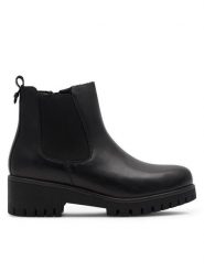 Go Soft Botki WI23-GLAMIS-02 Czarny. Czarne botki GO SOFT, bez wzorów, z materiału, bez obcasa, na płaskiej podeszwie, bez zapięcia. Za 159.99 zł.