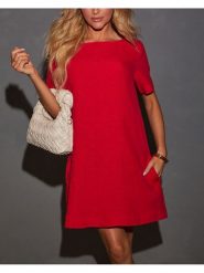 Milan Kiss Sukienka w kolorze czerwonym rozmiar: L. Czerwone sukienki Milan Kiss, na co dzień, l, bez wzorów, bez kołnierzyka, bez ramiączek, midi, proste. Za 165.99 zł.