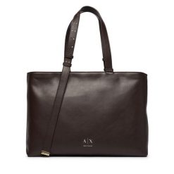 Torebka Armani Exchange. Brązowe shopper bag Armani Exchange, bez wzorów, bez dodatków. Za 729.99 zł.