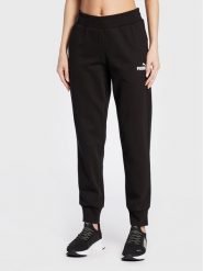 Puma Spodnie dresowe Essenstials 586839 Czarny Regular Fit. Czarne spodnie dresowe Puma, bez wzorów, z dresówki. Za 139.99 zł.