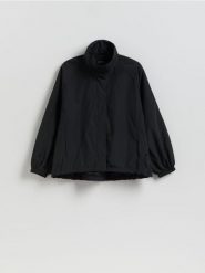 Kurtka z bawełną - czarny. Czarne kurtki Reserved, l, bez wzorów, z bawełny, bez kaptura. Za 229.99 zł.