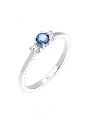 Elli Damski zaręczynowy klasyczny z syntetycznym szafirem i kryształami cyrkonii w srebrze 925 Sterling Silver Pierścionki 1 ct. Szare pierścionki Elli, z cyrkonią, pozłacane. Za 223.99 zł.