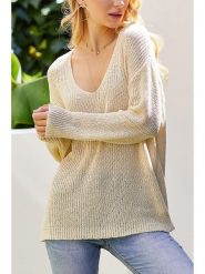 LA Angels Sweter w kolorze kremowym rozmiar: M. Brązowe swetry LA Angels, m, bez wzorów, bez ramiączek. Za 157.73 zł.