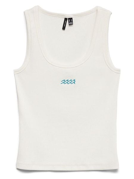 Vero Moda Top w kolorze białym rozmiar: L. Białe topy Vero Moda, l, bez wzorów, z bawełny, bez kołnierzyka, bez ramiączek. Za 73.95 zł.
