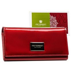 Portfel damski Peterson PTN PH27-1-SH czerwony. Czerwone portfele Peterson, bez wzorów, ze skóry. Za 159.99 zł.