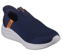 Buty sportowe Sneakersy damskie, Skechers Ultra Flex 3.0 - Smooth Step Slip-ins. Brązowe buty treningowe Skechers, bez wzorów, z materiału, przed kostkę, bez zapięcia, trekkingowe. Za 229.99 zł.