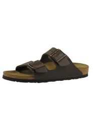 Birkenstock Skórzane klapki "Arizona" w kolorze brązowym rozmiar: 39. Brązowe klapki Birkenstock, bez wzorów, klasyczne, bez obcasa, bez zapięcia. Za 325.54 zł.