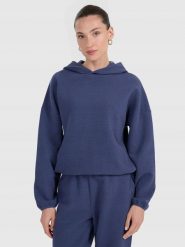 BLUZA DAMSKA DRESOWA 4F Z DZIANINY O SPLOCIE WAFLOWYM TSWSF1847 KOLOR NIEBIESKI. Niebieskie bluzy bez kaptura 4f, l, bez wzorów, z dresówki, bez kaptura, do biegania. Za 179.99 zł.