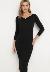 Czarna Sukienka Ozdobiona Asymetrycznym Dekoltem Silfedi. Czarne sukienki Born2be, na co dzień, l, bez wzorów, z jeansu, eleganckie, z asymetrycznym kołnierzem, bez ramiączek, midi, asymetryczne. W wyprzedaży za 118.99 zł.