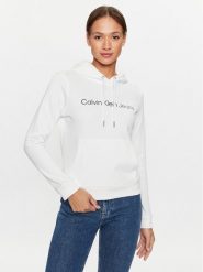 Calvin Klein Jeans Bluza J20J220254 Biały Regular Fit. Białe bluzy Calvin Klein Jeans, xs, bez wzorów, z bawełny, bez kaptura. Za 249.99 zł.