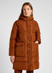 LEE DAMSKA KURTKA LONG PUFFER JACKET CLOVE 112355178. Kurtki Lee, s, bez wzorów, bez kaptura. Za 509.99 zł.