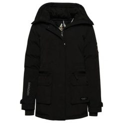 Pikowana parka dla kobiet Superdry City. Czarne płaszcze Superdry, bez wzorów, klasyczne, bez kaptura. Za 661.10 zł.